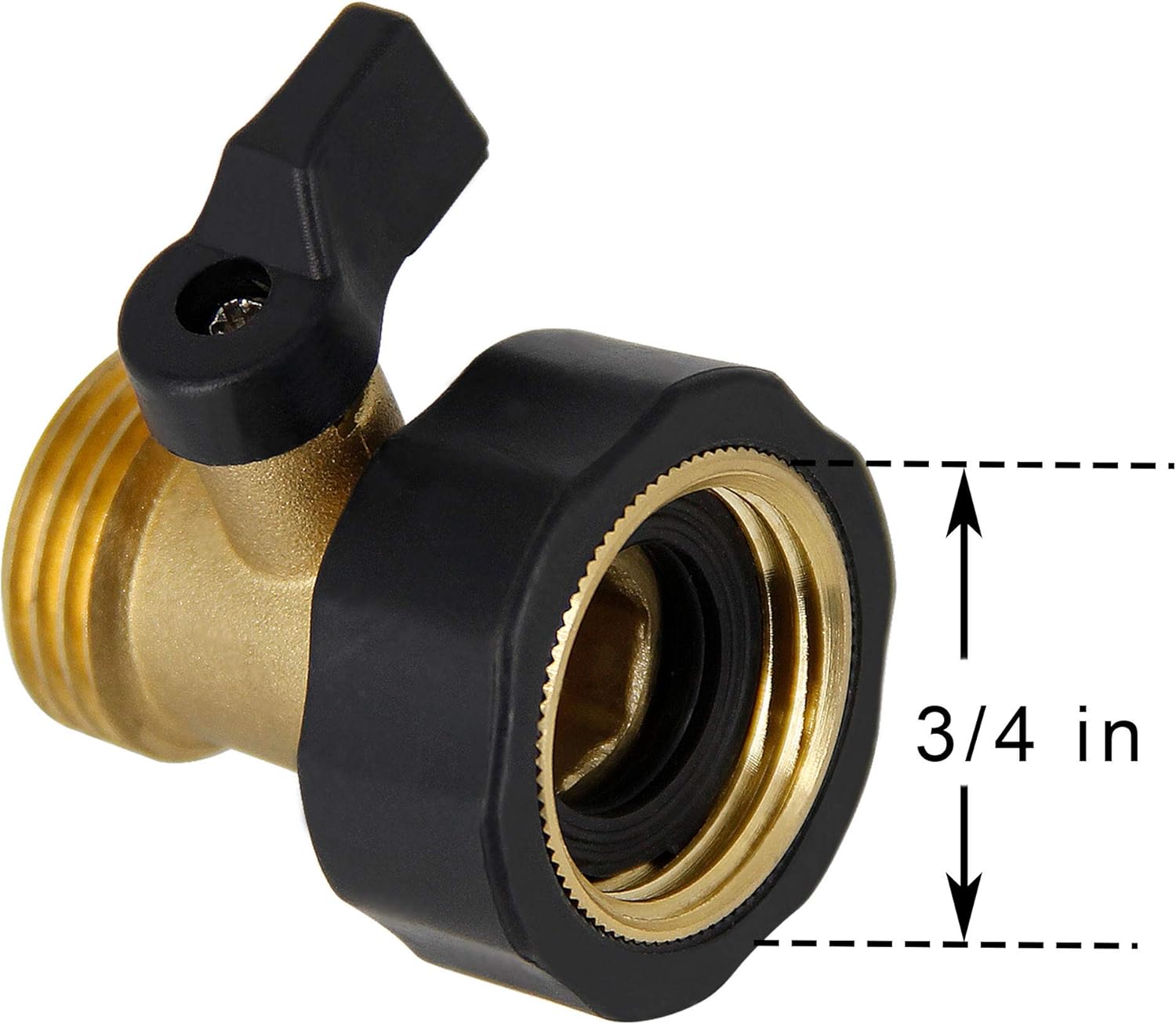 Triumpeek 3/4" Brass Shut Off Valve Garden Hose Connector, 2 Pack Water Hose Turn Off Valve Connector with Extra 2 Pcs Rubber Washers Replacement : Garden & Outdoor