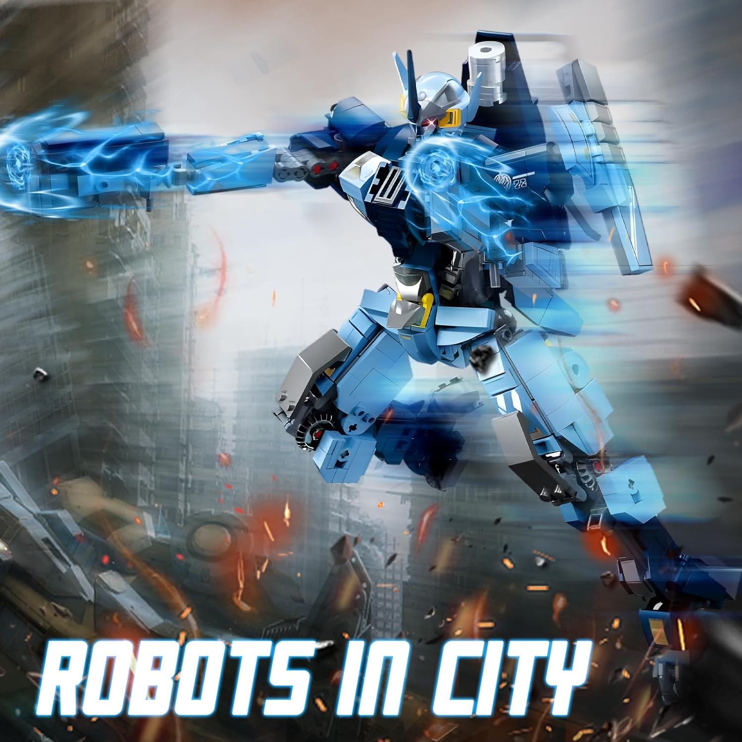 HIGH GODO Mech Robot Building Blocks Set for Adults, 752 Pieces Cool Warrior Model Kit, City Justice Hero Toy Playset, Best Gifts for Teens 14+