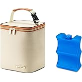BABEYER Breastmilk Cooler Bag with Ice Pack Fits 4 Baby Bottles Up to 9 Ounce, Baby Bottle Bag Great for Nursing Mom Daycare