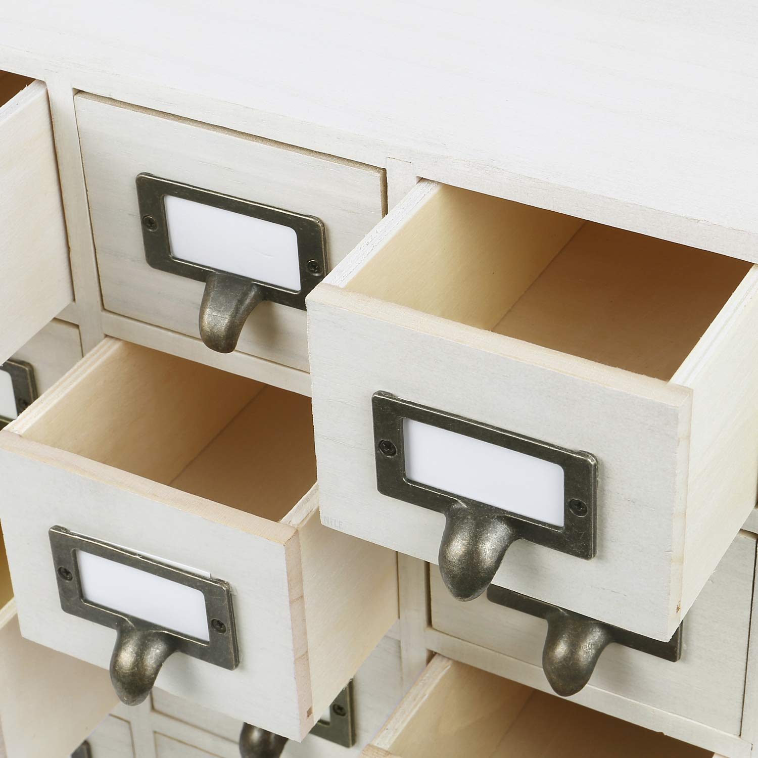 Ikee Design Wooden Storage Apothecary Drawer Desktop Organizer with