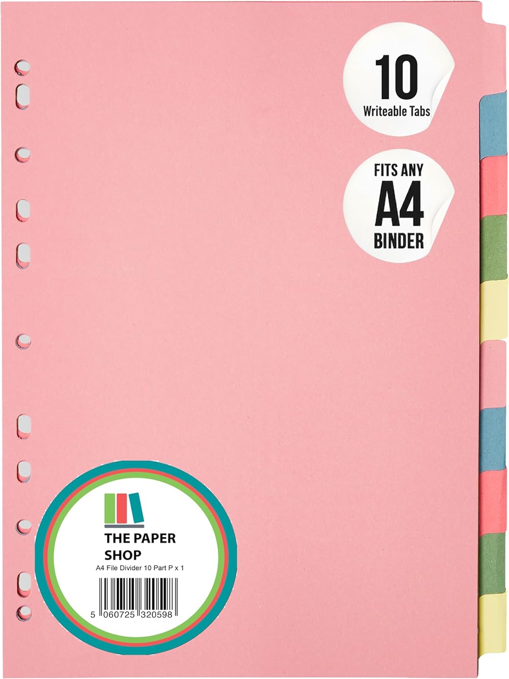 The Paper Shop File Dividers A4 10 Part Binder & Lever Arch Dividers