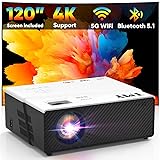 TMY 1080P Projector with 120” Screen, with 5G