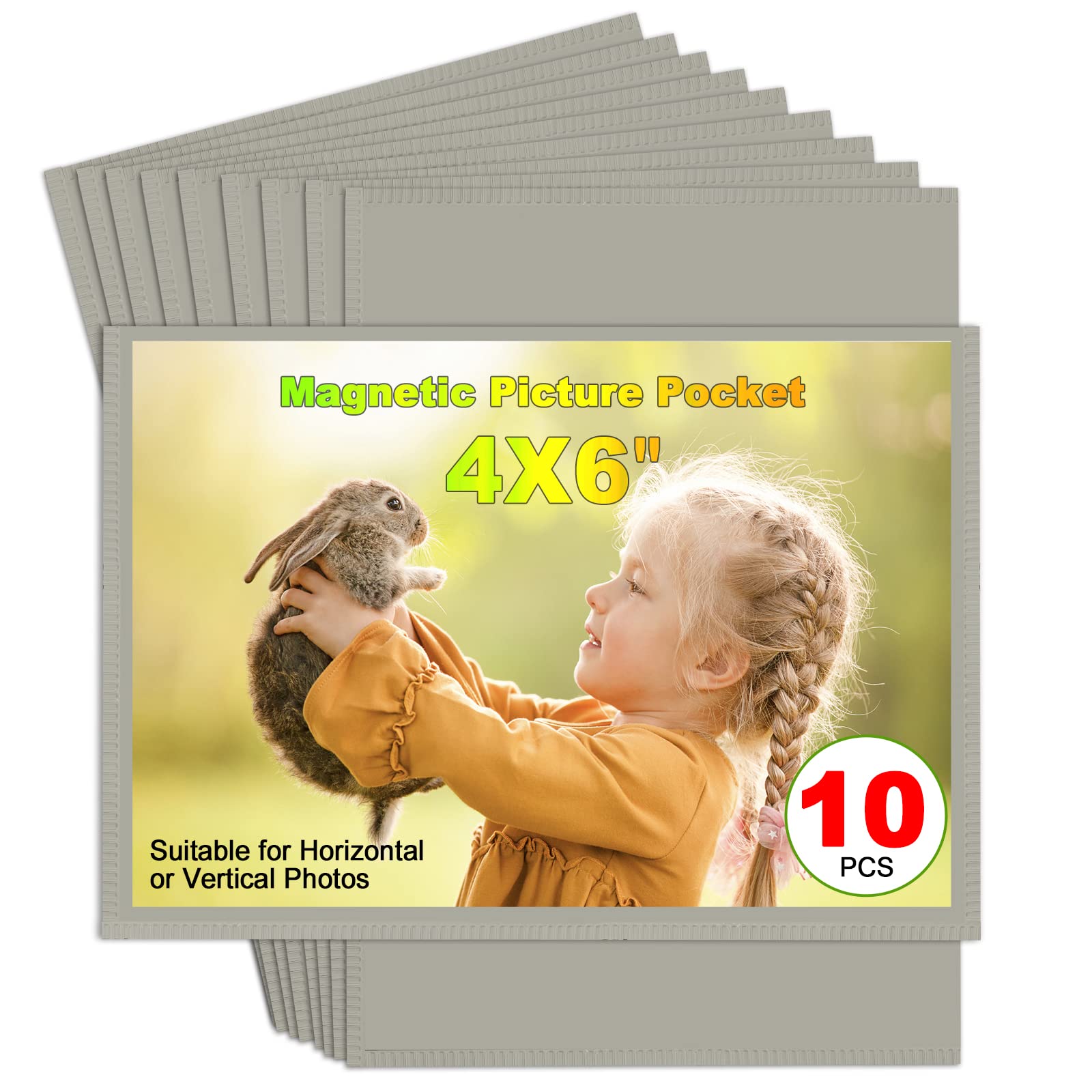 CHUNNIAO Sliver-Grey Magnetic Picture Frame 4X6 for