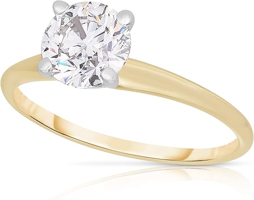 Femme Luxe 14K Gold and 1.00 Carat Lab-Grown Diamond Solitaire Jewelry Forever