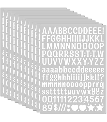 Sheet sticker number letter alphabet vinyl water proof A-Z 0-9 label