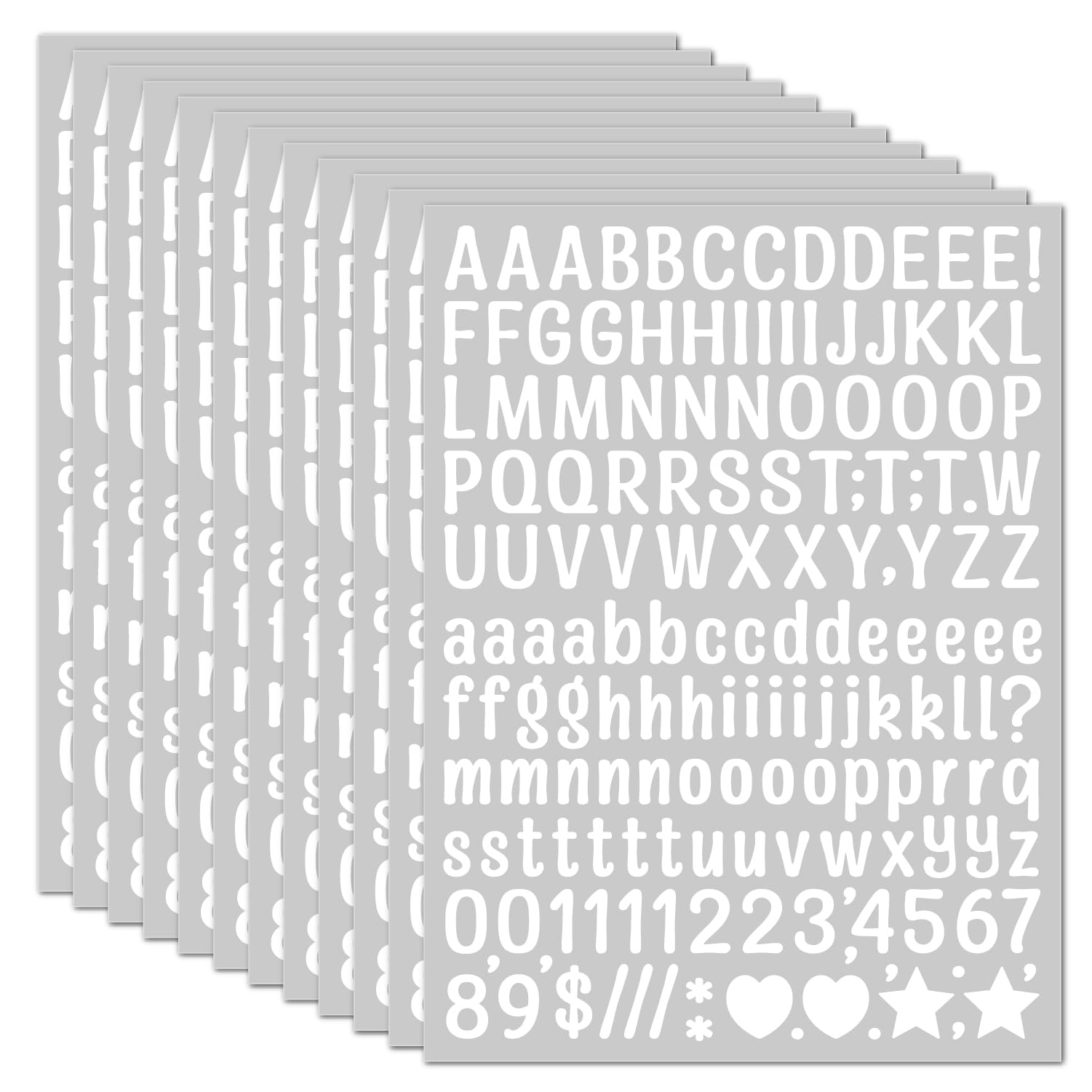 Photo 1 of 3040Pcs 20 Sheets Small Letter Number Stickers, 0.5inch Colorful Self-Adhesive Vinyl Waterproof Mailbox Number Stickers,Windows, Doors, Signs, Scrapbook (White)