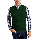 MNCEGEER Mens Knitwear Vest Sleeveless Casual V Neck Slim Fit Pullover Knitted Sweater