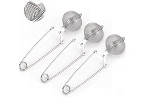 Snap Ball Tea Strainer, 3 Pack Premium Stainless Steel Tea Infuser with Handle for Loose Leaf Tea Fine Mesh Tea Balls Filter 