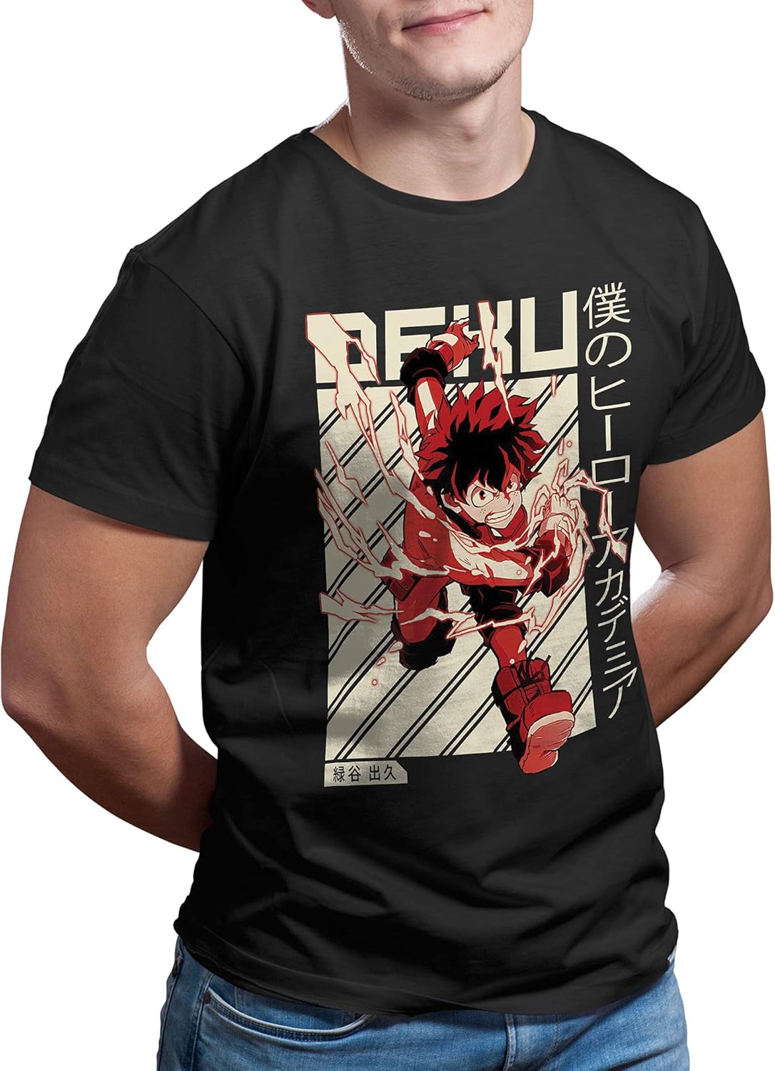 9AM Anime UK MHA -Deku Midoriya Red Vintage - Unisex, Women's T-Shirts: Amazon.co.uk: Clothing