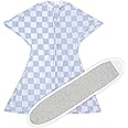 SleepingBaby Zipadee-Zip Transition Swaddle (Lavender Check, Small for 4-8 Months) and Snuggle Strap (Grey, One Size) - Wearable Baby Blanket and Accessory - Polyester, Spandex