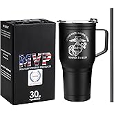 Military Veteran Products 30 oz USMC Coffee Tumbler with Handle- Double Wall Vacuum Insulated Stainless Steel Marine Corps Tumbler Travel Mug – USMC 30oz Tumbler w/Handle