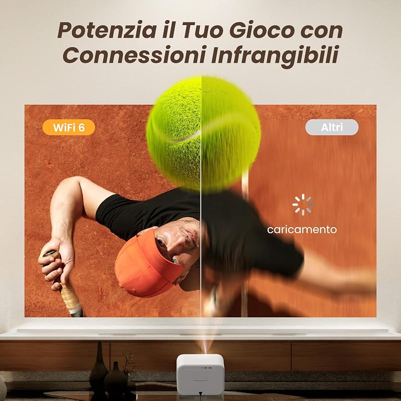 Yaber Proiettore Portatile Home Cinema 1080P Full HD con Suono JBL & Autofocus Senza Ostacoli, WiFi6 Bluetooth - Compatibile con TV Stick, HDMI, USB, PC, PS5 — foto 6 di 7