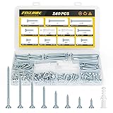 Wood Screws Assortment Kit, FIXLINK 240 PCS High