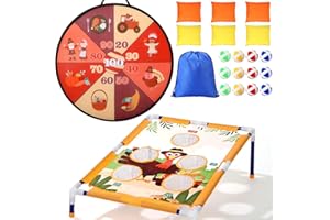 HyDren 22 Pcs Fall Thanksgiving Bean Bag Toss Game for Kids Adults Fall Festival Party Games Turkey Pumpkin Dart Board with Balls Corn Hole Games Set for Family Party Indoor Outdoor Yard Activity
