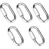 Vmuter 5 Pcs 2.3 Inch 304 Stainless Steel Heavy Duty Screw Chain Quick Links, Carabiner, 880LB Capacity Repair Utility Connector for Camping Outdoor Equipment Locking Hammocks Harness Leash