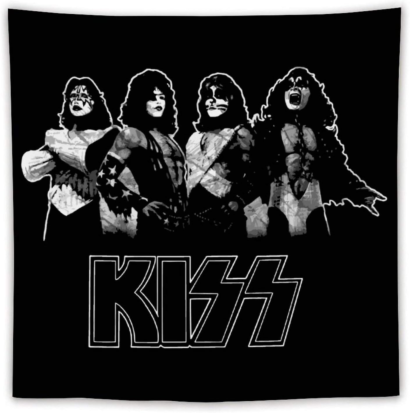 Amazon Co Jp キッス バンド Kiss Band タペストリー 壁掛け 多機能 ウォールアート 布ポスター モダンなアートおしゃれ インテリア 間仕切り 部屋 パーティー イベント リビング 窓 カーテン お店 新居祝い 新築お祝い 個性ギフトwhite キッス バンド Kiss Band1 60