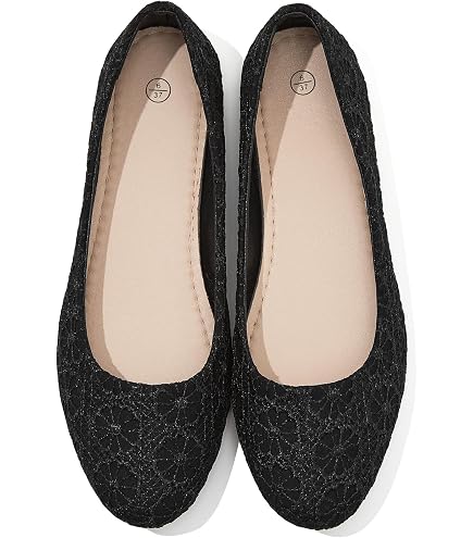 amazon black dress shoes womens Shupua Flats for Women Round Toe Ballet Flats Work Shoes, Size 5 made upper COLORESUPER_Nere V Neck Backless Black Size:28 Short