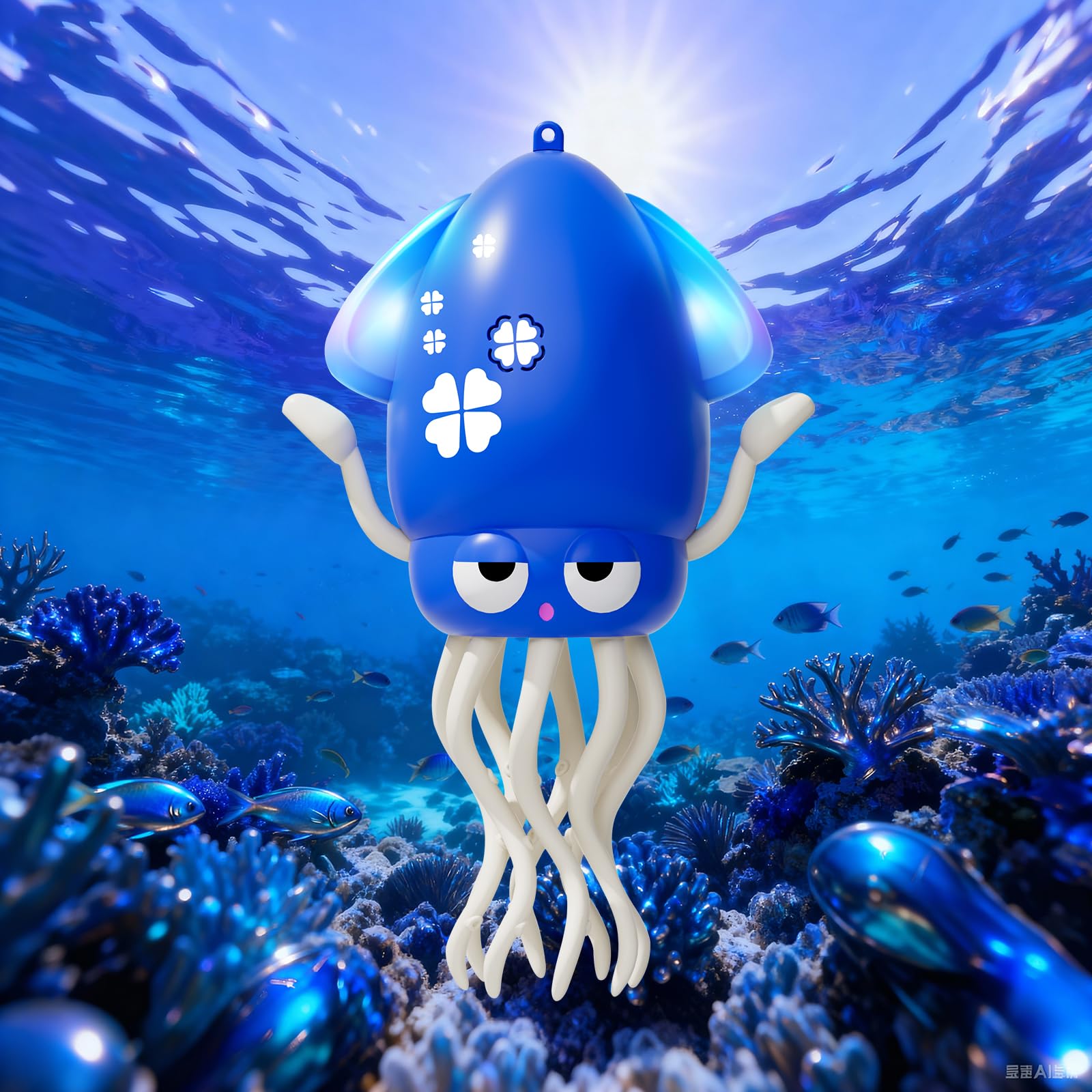 KJIXYUNG Dancing & Crawling Octopus Toy with LED Lights and Music - Automatic Swinging Musical Interactive Toy，Fun Birthday Gift (Blue)