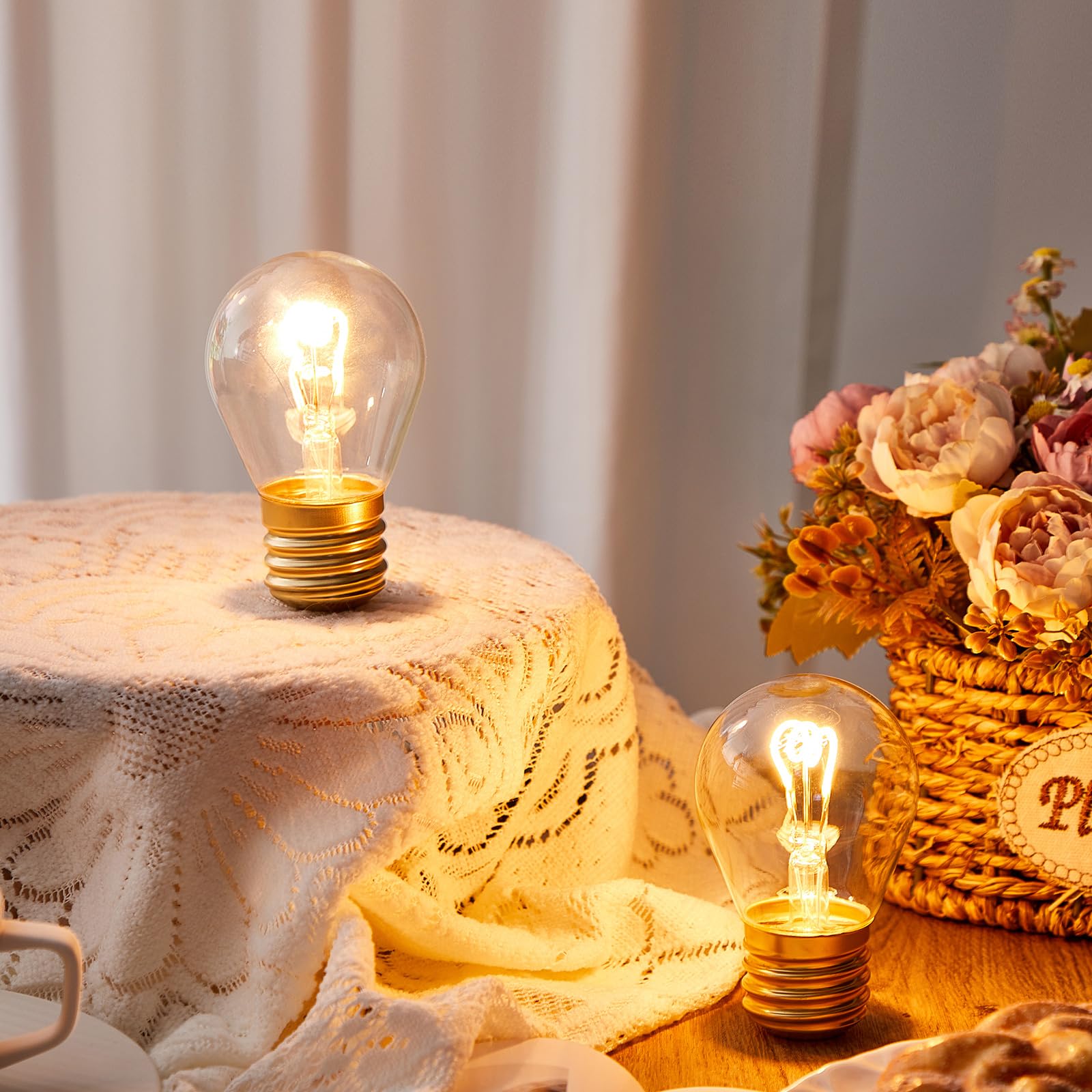 Photo 1 of Aurelema 4.4 x 2.7 Inch Large Rechargeable USB Light Bulb Decor Big Portable Wireless LED Table Cordless Lamp for Night Light Sconces Mood Room Without Charger Charging Cable No Replaceable Bulb