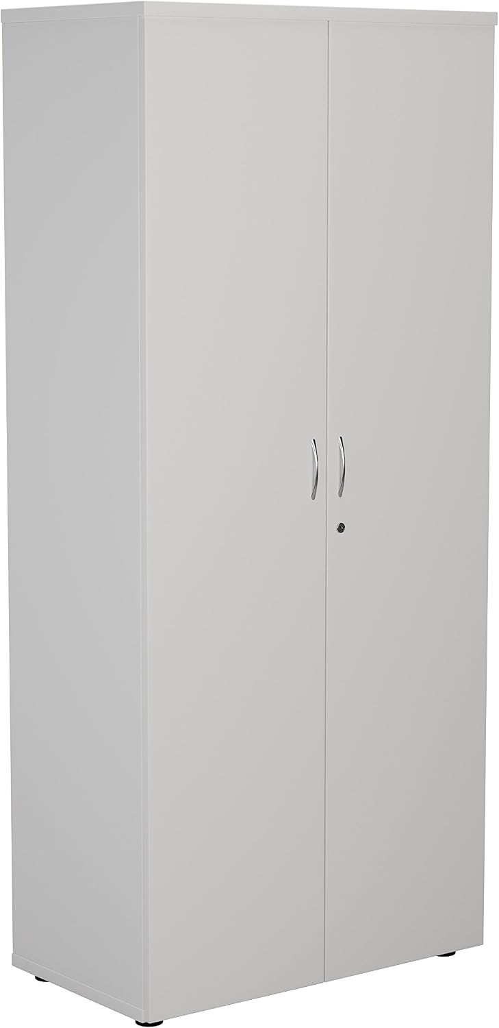 Office Hippo Cupboard With 4 Shelves, Lockable, White, 80 x 45 x 180 cm OHF0009WH