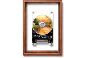 Denash Retro Music Photo Frame CD Player, Bluetooth Transparent Vertical CD Player, Wall & Desktop Mount, No Built in Speaker