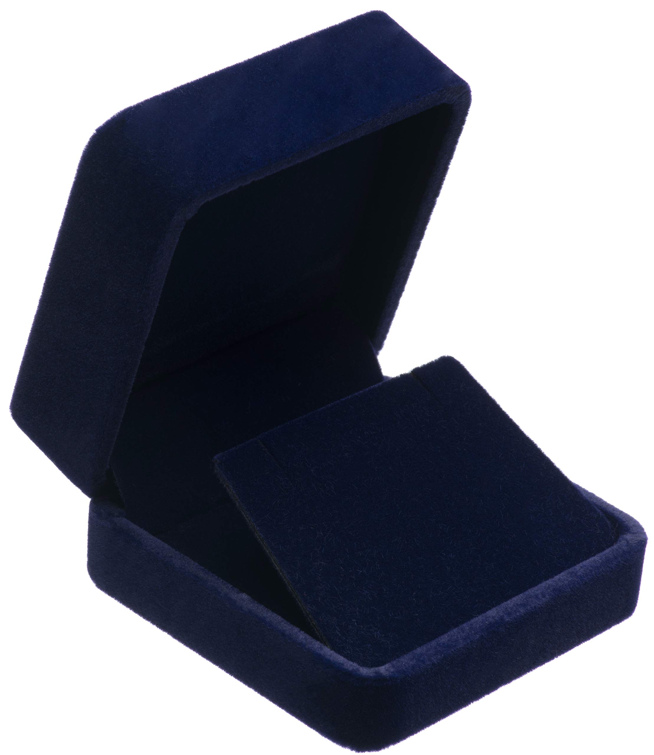 POKOFO Velvet Flocked Earring Gift Boxes Jewelry Box (Blue)