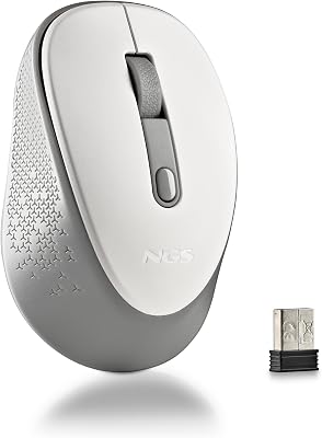 Dew White - Ratón Inalámbrico Silencioso Ergonómico, Blanco