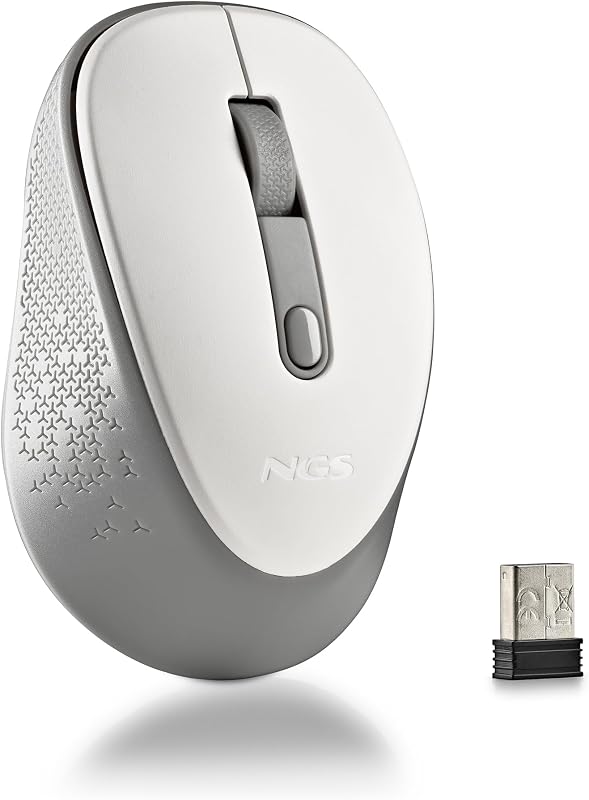 Dew White - Ratón Inalámbrico Silencioso Ergonómico, Blanco
