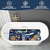 XIYUNTE Baby Bath Mat Non Slip 100x40 cm Cartoon Ocean Theme with Suction Cups view 2