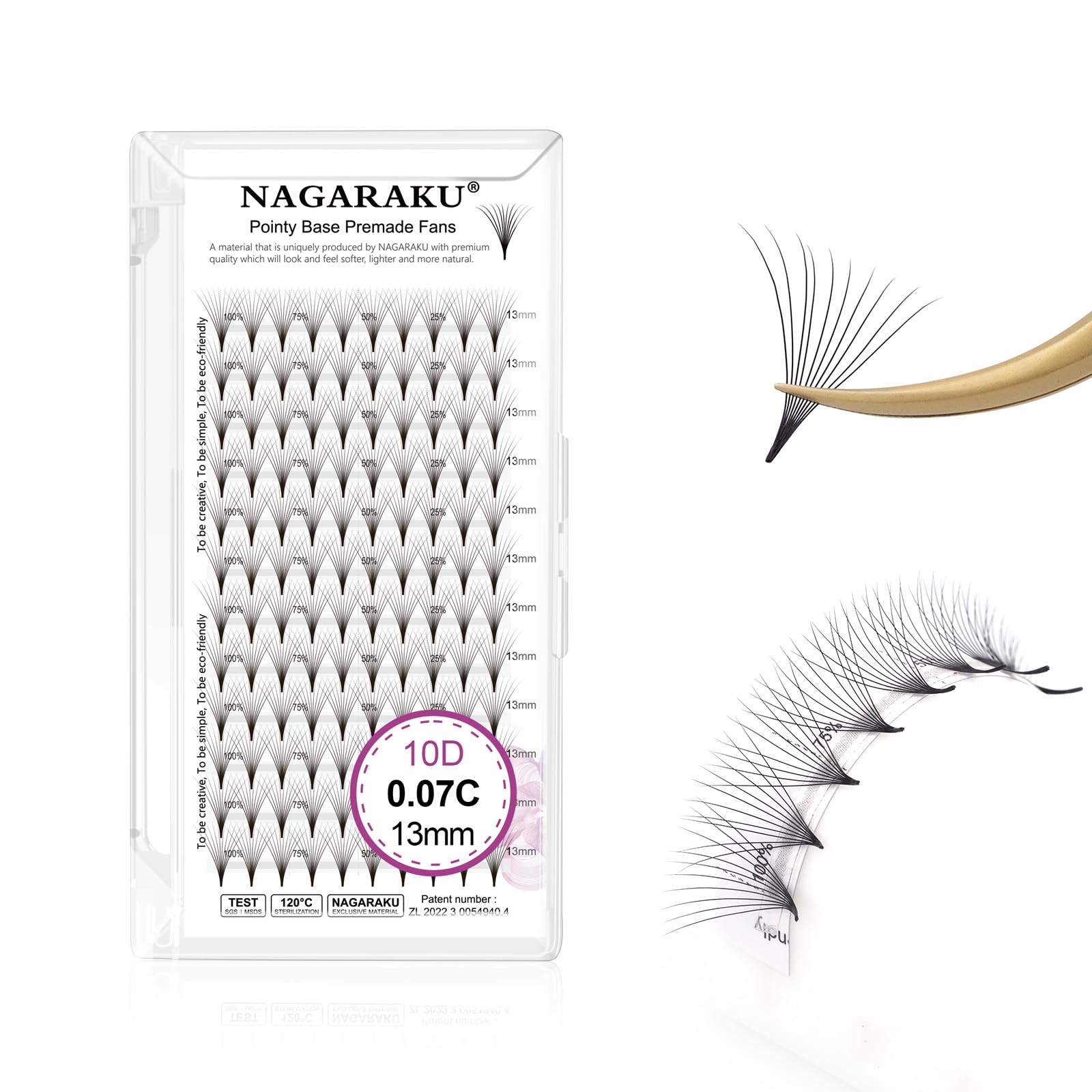 NAGARAKU Premade Fans Eyelash Extensions Premade
