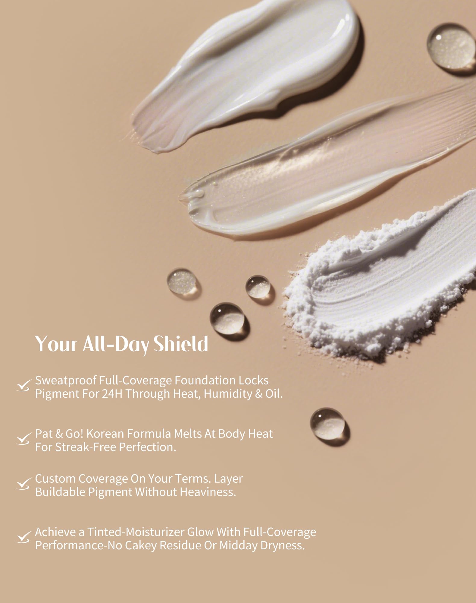bayfree Tinted Moisture Foundation Balm, All-Day Wear Full Coverage Foundation, Hydrating & Weightless, Sweatproof & Humidity-Resistant, Buildable Natural Finish, Vegan Korean Makeup