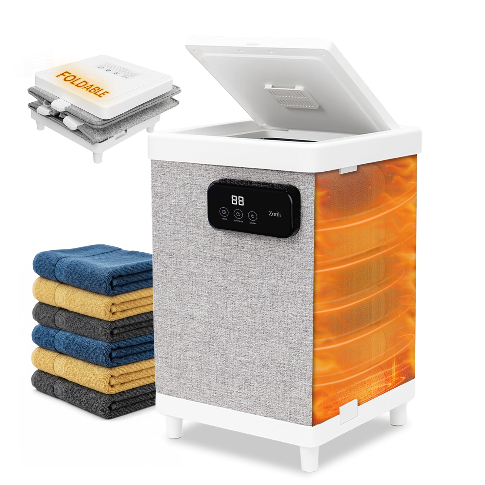 Photo 1 of ZonLi 35L Large Towel Warmers,Luxury Foldable Towel Warmer for Bathroom, Auto Shut Off, Fits Up to 3 Oversized 40"X70" Towels,Portable Housewarming Gift