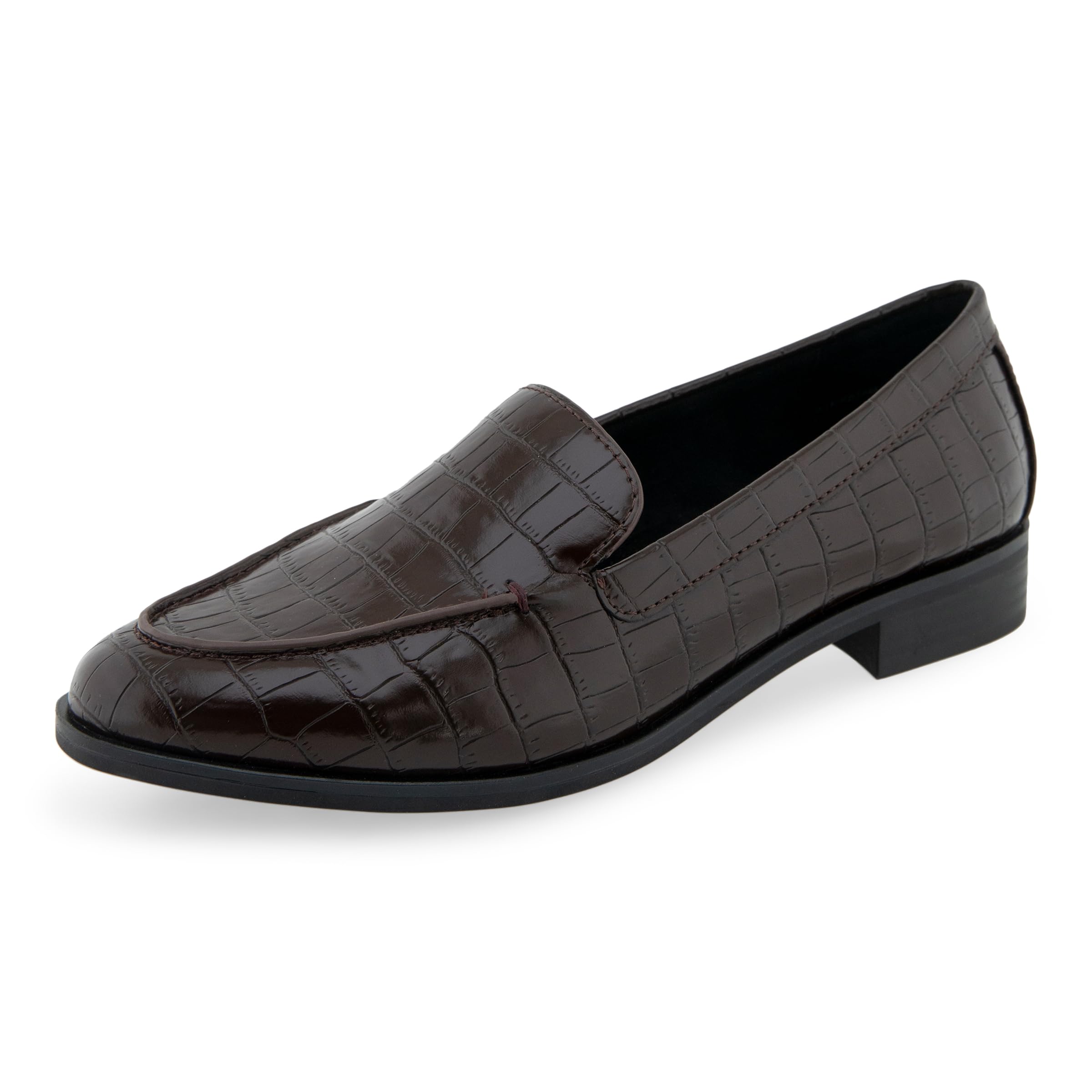 Aerosoles Women’s EVEREST01 Loafer Flat, Java Croco PU, 6.5