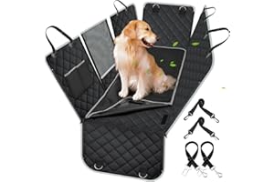 Yuntec Dog Car Hammock Pet Seat Cover for Back Seat, Bench Car Seat Cover Protector with Extra Cover & Zipper Mesh Window, Wa