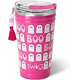 Swig Life 24oz Party Cup, Stackable Insulated Travel Coffee Tumbler with EZ Slider Lid, Cup Holder Friendly Travel Thermos, Stainless Steel 24 oz Tumbler, Reusable Coffee Mug (Faboolous)