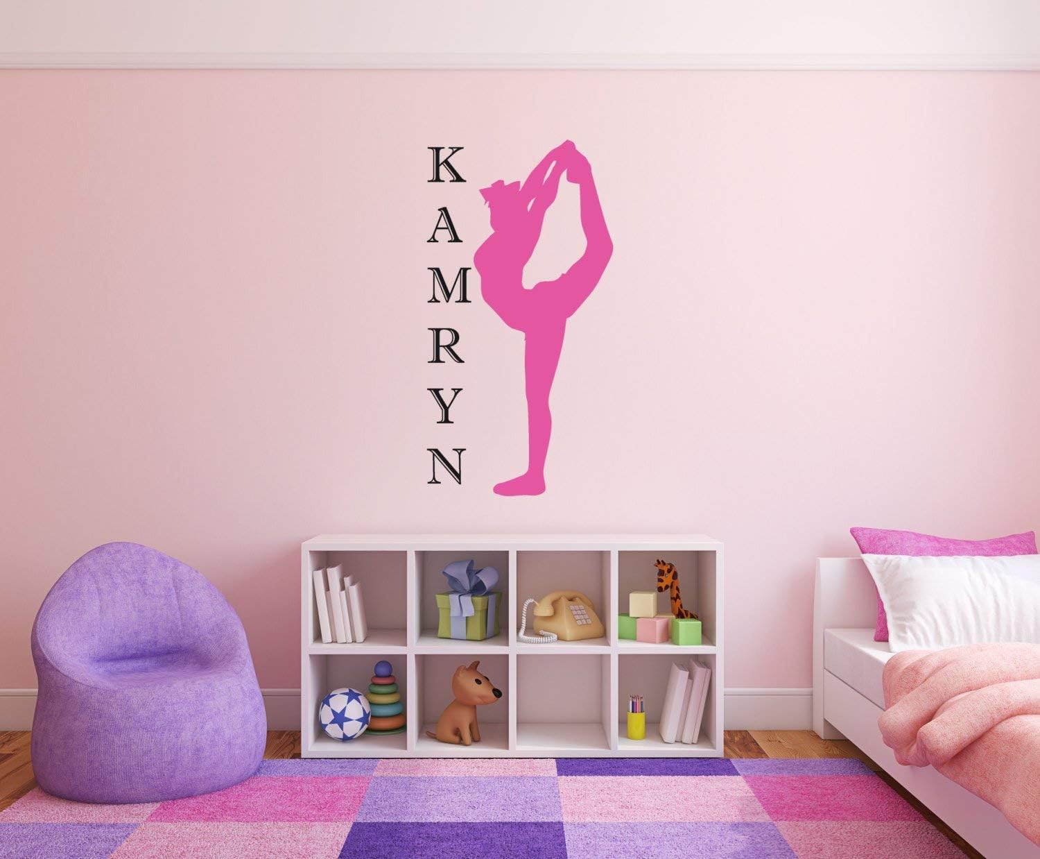 A Design World Vinyl decacls Cheerleader Wall Decal Cheer Sticker Girl Name Room Wall Decor Vinyl Decal Sticker - Personalized Cheerleader Scorpion