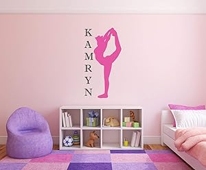 A Design World Vinyl decacls Cheerleader Wall Decal Cheer Sticker Girl Name Room Wall Decor Vinyl Decal Sticker - Personalized Cheerleader Scorpion