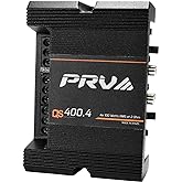 PRV Audio QS400.4 2 Ohm Mini Compact 4 Channel Car Audio Amplifier 4 x 100 Watts RMS at 2 Ohm - 400 Watt Amp Stereo 12 Volts Amp Class D Full Range Bridgeable