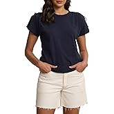 VELVET BY GRAHAM & SPENCER Women's Paula Cotton Slub Top, Navy