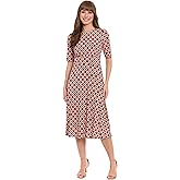 London Times Women's Dresses Inset Waist Midi Dress Career Office Occasion Guest of