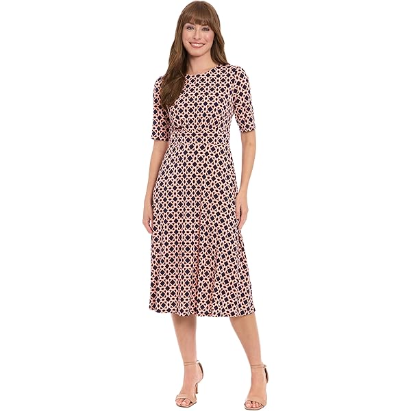 London Times Women's Side Waist Tie Fit and Flare Dress at Amazon Women's  Clothing store