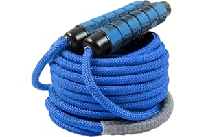 AIRLAXER 16 FT Long Jump Rope for Kids Adults,Double Dutch Jump Rope,Adjustable Skipping Ropes with High-strength Nylon Braided Rope Core,360°Rotation Not Entangled,Long Enough for 2-4 Jumpers.Blue