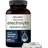 Advanced Electrolyte Pills, 240 Capsules | Salt Pills with Electrolytes for Fasting Hydrating | Made with Himalayan Pink Salt, Sodium, Potassium, Magnesium & More – Keto, Unflavored, No Sugar, Non-GMO