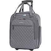 EMPSIGN Underseat Carry On Wheeled - 16" Carry on Bag with Wheels Multi-functional Lightweight Rolling Bag Overnight Weekender Small Suitcase for Women Men Travel Business, Dark Grey