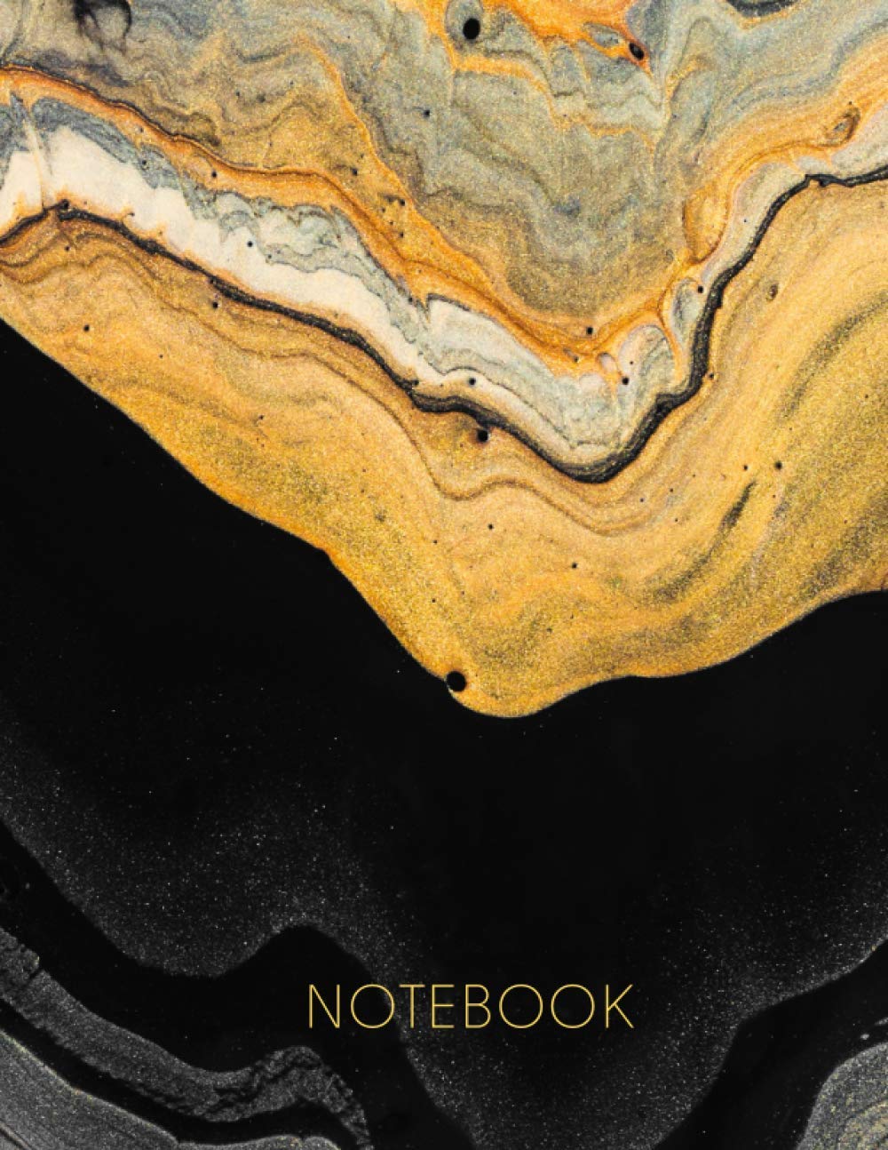Notebook: Wide Ruled Lined Notebook Journal - Black and Gold Ink - 120 Pages - Large (8.5x11 inches) A4 Size - Journal, Notebook, Diary, Composition Book