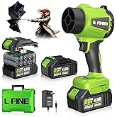 Leaf Blower Cordless - Lightweight Electric Handheld Blower with Battery and Charger, 3 Speed Mode, Blowers for Lawn Care, Patio Cleaning, Dust Cleaner, Snow Blower (Green)