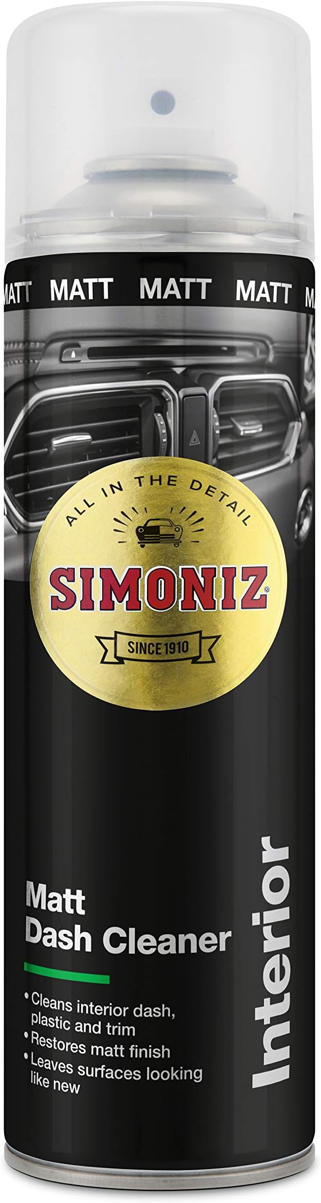 Simoniz Matt Dashboard Cleaner 500ml Anti-Static Interior Cleaner Spray