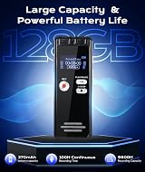 ZIPCIDE 128GB Digital Voice Recorder One Touch 3072 kbps DSP ANC view 2