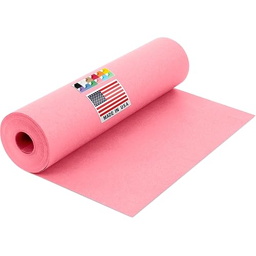 Paclord USA Made 12" x 1200" Pink Kraft Paper Roll, 45 lbs Thickness, American Quality Colored Craft Paper Roll for School, Poster Arts, Bulletin Board - Odorless, Non-Toxic, Safe for Kids