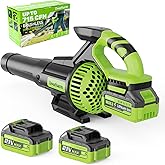 Cordless Leaf Blower with 715 CFM, 35,000 RPM Brushless Motor, Lightweight Electric Blower with LCD & 3-Speed Modes, Battery Powered with 2×4.0Ah Batteries & Charger for Lawn Care, Yard, Patio & Car